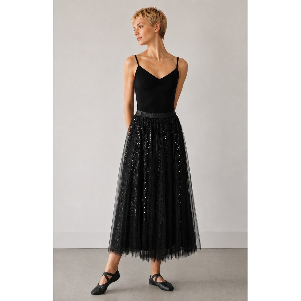 Eterne‎ Sequin Tulle Maxi Skirt